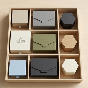 Boîte cadeau de Noël minimaliste <span class=keywords><strong>scandinave</strong></span> blanche |   Emballage en papier de style nordique personnalisé pour biscuits et bonbons |   Écologique - Product Image 4