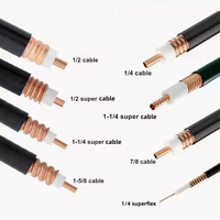 Fabrika RF 50 Ohm Besleyici Bakır Alüminyum Superflex Kablo 1/4" 3/8" 1/2" 7/8" 1 1/4" 1 5/8 Oluklu PE Köpük Koaksiyel Kablo