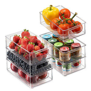 Refrigerator Fridge Clear Plastic Food Organizer Food Storage Organizer Bin
