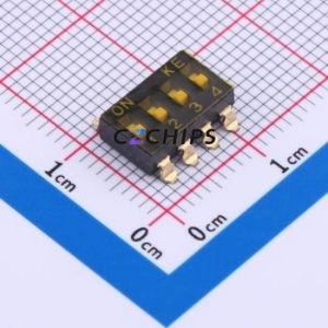 DSIC04TSGET DIP Switch SMD-8P,6x10.2mm Switch Flat Toggle, Groove Type Single Pole Single Throw 4 Gull Wing Type - Product Image 1