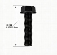 Boulons à bride hexagonale en acier inoxydable DIN 6291, oxyde noir, classes 8.8 et 10.9, M5 M6 M8 M10 M12 M13 M14 M19 M22, avec dent antidérapante