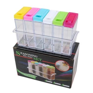 Transparent Plastic <b>Spice</b> <b>Jar</b> Set Salt Pepper Seasoning Bottle Colorful Lid Leak Proof Eco-Friendly Dust Resistant Food Grade - Product Image 5