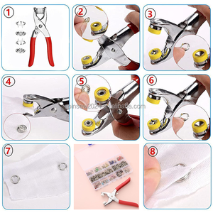 متعددة الألوان DIY زر مجموعة تخزين أدوات للاستخدام المنزلي والمشاريع الإبداعية تشمل أداة تثبيت مشبك - Product Image 6