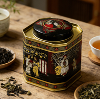Boîte en fer blanc carrée vintage de qualité alimentaire JH Professional pour thé, café, promotion et souvenirs de voyage