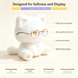 Gatto Seduto Carino e Paffuto, Regalo di Compleanno, Giocattolo in Peluche di Flanella, Unisex, dai 14 Anni in su - Product Image 3