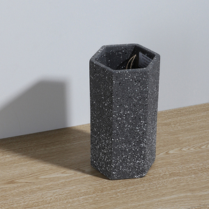 Mate negro barato de interior al aire libre de cemento flor olla moldes/casa jardín decoración de <span class=keywords><strong>terrazo</strong></span> suculentas Macetas - Product Image 3