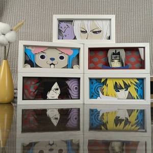 Caja de Papel con Luz de Anime Mixto (61 Piezas), con Dibujos Animados de Zoro, Luffy, <span class=keywords><strong>Uzumaki</strong></span>, Lilo, Boojiboo, Lámpara de Papel para Fotografía, Regalo de Cumpleaños - Product Image 3