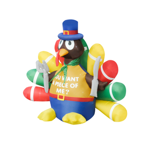 6 piedi illuminano decorazioni per le vacanze tacchino gonfiabile gigante del ringraziamento con luci a LED decorazioni da cortile per feste - Product Image 1