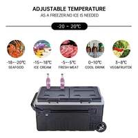 Nevera con Ruedas, Congelador, Temperatura Dual y Control Dual, para Picnic y Camping, Dc 12V/24V AC100-240V 65W