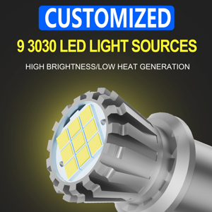 1156 9SMD 3030 Bombilla LED 670LM 6W Alta Eficiencia de lúmenes 110LM/W Instantánea en larga vida útil <span class=keywords><strong>para</strong></span> luz de <span class=keywords><strong>señal</strong></span> de giro de freno trasero de coche - Product Image 4