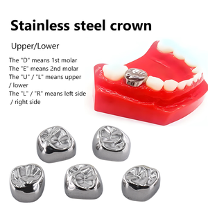 Corona dentale per bambini denti molari primari 1 ° 2 ° in acciaio inox pediatrico temporaneo corone dentista per la parte superiore/inferiore sinistra/destra - Product Image 3