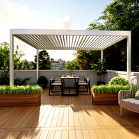 Pergola à toit à lamelles en alliage d'aluminium thermolaqué, multi-scènes, moderne, écologique, anti-corrosion, pour terrasse et jardin