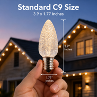 Ampoules LED C9 professionnelles à intensité variable, étanches IP65, pour décorations de Noël en extérieur