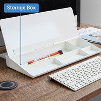 Petit tableau blanc en verre de bureau, support de clavier d'ordinateur, tableau blanc avec tiroir, organisateurs de bureau pour le bureau