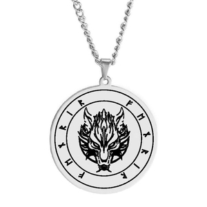 Collar de Acero Inoxidable con Colgante de Cabeza de <span class=keywords><strong>Lobo</strong></span> Fenrir, <span class=keywords><strong>el</strong></span> <span class=keywords><strong>Lobo</strong></span> Gigante de la Mitología Nórdica, Amuleto <span class=keywords><strong>Vikingo</strong></span>, Talismán - Product Image 4