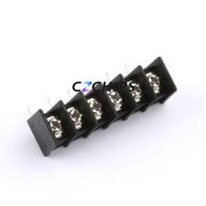 MX25R-7.62-06P-BK01-Cu-S-A Barrier Terminal Block Bent Lead Through Hole,P=7.62mm Connector Two Sides 7.62mm 1x6P Right Angle - Product Image 1