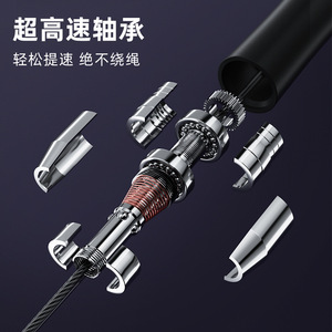 Corde à sauter Nantong Speed, auto-bloquante, pour entraînement physique et exercices aérobiques, unisexe, en PP, 3 mètres - Product Image 5