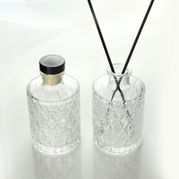 Bouteille en verre de luxe pour diffuseur de parfum d'ambiance, flacon vide transparent carré pour diffuseur à bâtonnets, avec bouchon, vente en gros