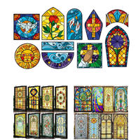 Motifs personnalisés, art coloré, décoration, impression numérique 3D, vitrail, verre d'église, plafonds, portes et fenêtres, dôme