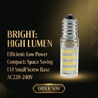 Ampoules LED E14 3W 5W 7W en Céramique AC220V, Mini Ampoule Maïs LED pour Lustre, Spot ou Lampe de Réfrigérateur