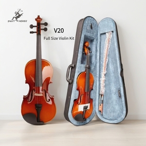 Kit de <span class=keywords><strong>violon</strong></span> professionnel OEM pour instruments à cordes, finition brillante, taille complète 4/4, 3/4, <span class=keywords><strong>1</strong></span>/<span class=keywords><strong>2</strong></span>, <span class=keywords><strong>violon</strong></span> avec manche en érable, archet et étui - Product Image 2