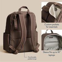 Sac à Dos à Langer Utilitaire à 17 Poches avec Porte-Biberons Isolés, Manchon pour Valise, Sangles de Poussette et Matelas à Langer Inclus
