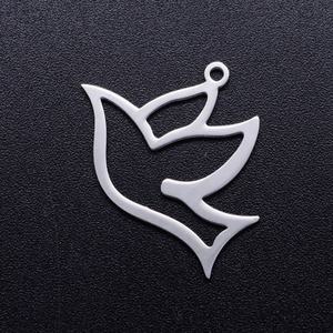 팔찌 목걸이 만들기에 대 한 사용자 지정 스테인레스 스틸 비둘기 매력 비행 비둘기 모양 액세서리 매력 실버 골드 저렴 한 도매 - Product Image 2
