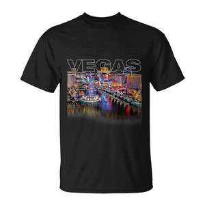 T-shirt Vegas Strip, design lumières nocturnes de Las Vegas Nevada, t-shirt promotionnel - Product Image 1
