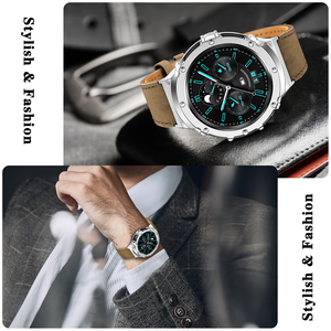 Bracelet en Cuir Véritable pour <span class=keywords><strong>Samsung</strong></span> <span class=keywords><strong>Galaxy</strong></span> <span class=keywords><strong>Watch</strong></span> <span class=keywords><strong>5</strong></span> <span class=keywords><strong>Pro</strong></span>, Kit de Modification de Luxe en Acier Inoxydable, <span class=keywords><strong>45mm</strong></span> - Product Image 2