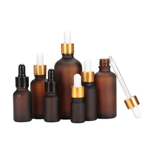 Best Selling Face Skin Care Packaging Cosmetic Different Caps Available Multi Color Frosted Essential Oil Glass Dropper Bottles