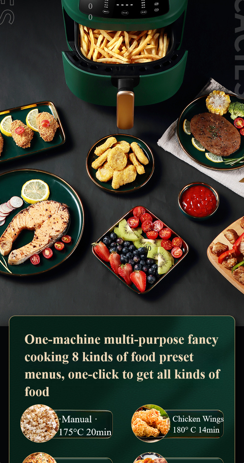 Fryer Oven Deep Oil Free Steam Without Stainless Steel Liner  Custom 8 liter Silver Crest 8L Air Fryers