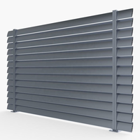 Clôture d'intimité moderne en aluminium assemblée avec lames solides thermolaquées, écologique et durable, panneaux à persiennes de 6 pieds pour la sécurité domestique