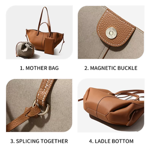 Borsa Tote da Donna in Pelle Pieno Fiore <span class=keywords><strong>Personalizzata</strong></span> di Alta Gamma, Borsa a Spalla Morbida di Lusso, Borsa a Mano da Donna in Vera Pelle di Grande Capacità, alla Moda - Product Image 6