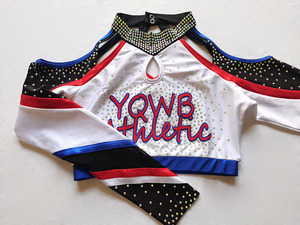 Özel tasarım Cheer dans kostümleri uzun kollu amigo formaları siyah etek amigo formaları Cheer uygulama - Product Image 4