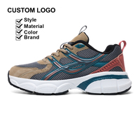 Fournisseur de chaussures avec logo personnalisé, maille respirante, semelle épaisse, lacets, antidérapantes, baskets décontractées tendance, chaussures de course pour hommes