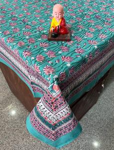 Nueva tendencia hermosa cubierta de mesa de algodón con estampado Floral bloque de mano impreso camino de Mantel para bodas fiestas uso al aire libre - Product Image 4