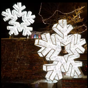 Guirlandes lumineuses de Noël extérieures, étanches IP65, motif flocon de neige LED, pour l'éclairage des fêtes - Product Image 4