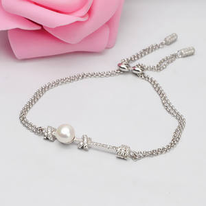 S925 <b>Silver</b> Patterned <b>Bracelet</b> for Women Simple Pearl Jewelry DIY Accessories Handmade Empty Holder Pearl <b>Bracelets</b> <b>Bangles</b> - Product Image 1