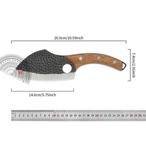 (SD-0023) tay cầm bằng gỗ uốn cong dao nhà bếp 6 inch tay rèn Mẫu dao khắc 4cr13mov - Product Image 6