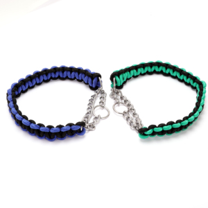 Collar y correas de perro mascota de cuerda trenzada ecológica con media cadena ajustable al por mayor - Product Image 4