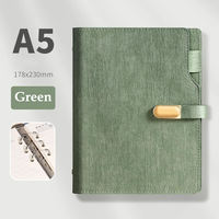 Carnet à feuilles mobiles en cuir avec logo et couleur personnalisés, planificateur multi-poches avec boîte cadeau