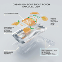 Pochette souple autoportante à bec verseur de forme spéciale, de qualité alimentaire, durable et résistante à l'humidité pour bière, champagne, tequila, boissons énergisantes et autres