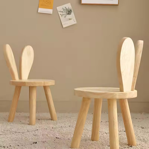Nouvelle chaise pour tout-petits en bois massif, design mignon en forme d'oreilles de lapin, chaise de salle à manger solide pour enfants de <span class=keywords><strong>maternelle</strong></span> - Product Image 5