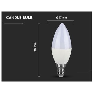 Samsung E14 C37 5.5W candela lampadina LED, 3000K, dimmerabile, SKU-20045-illuminazione/lampadine - Product Image 4