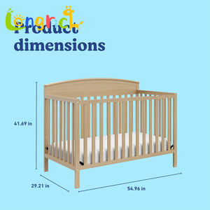 Lit bébé convertible 5-en-1 en bois massif de haute qualité avec <span class=keywords><strong>table</strong></span> <span class=keywords><strong>à</strong></span> <span class=keywords><strong>langer</strong></span> et ensemble de literie pour nouveau-nés, enfants et jeunes enfants - Product Image 3