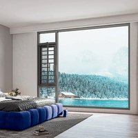 Ventana Panorámica de Doble y Triple Acristalamiento con Persianas Integradas, Aislamiento Térmico y Acústico, Ventanas Abatibles de Aluminio para Casa