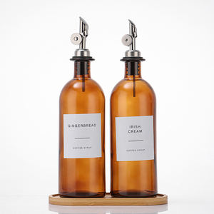 Bottiglia in Vetro per Sciroppo di Caffè <span class=keywords><strong>all</strong></span>'Ingrosso 200ml 500ml 1000ml con Beccuccio in Metallo, Contenitore per Olio d'Oliva - Product Image 2