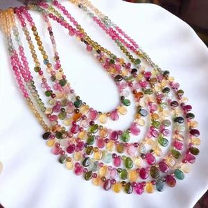 Hochwertige natürliche Regenbogen Turmalin Teardrop Turmalin Perlen Halskette Heils tein Turmalin Edelstein Choker Halskette - Product Image 3