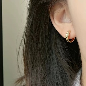 <b>Cuff</b> <b>Earrings</b> Geometric Gold Micro Insert Diamond Pattern Everyday Wear - Product Image 5