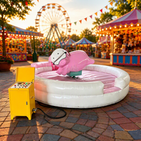 Jeu de rodéo mécanique cochon rose mignon, machine d'amusement électrique à balançoire, tapis de rebond gonflable, pour la location événementielle et les foires